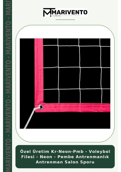 Özel Üretim Kr-neon-pmb - Voleybol Filesi - Neon - Pembe Antrenmanlık Antrenman Salon Sporu