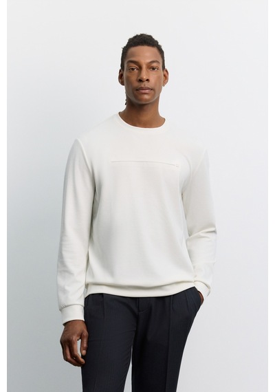 Avva Erkek Ekru Bisiklet Yaka Modal Karışımlı Soft Touch Regular Fit Sweatshirt A62y1200