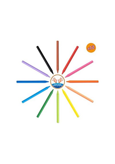 Mum Boya 12 Renk Karton Kutu 1 Paket 12 Li Silinebilir Pastel Boya Mum Boya Canlı Renkler 12 Renk