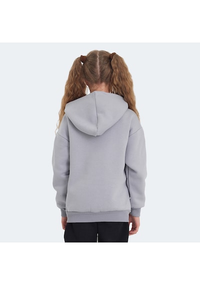 Slazenger LEXUS Çocuk Kapüşonlu Cepli Taş Gri Sweatshirt