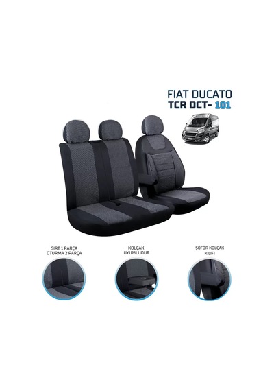 Fiat Ducato 2+1 Ön Koltuk Kılıf Seti Füme