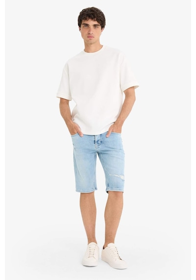 DeFacto Slim Fit Dar Kesim Jean Bermuda Şort F4685AX25SMNM39