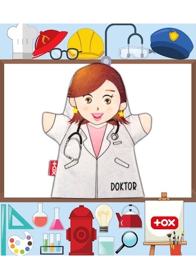 Tox Doktor Meslekler Keçe El Kukla T327 . Eğitici Oyuncak