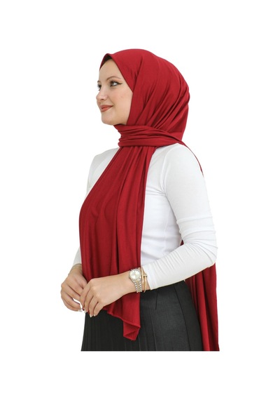 Modish Group Şal Tesettür Başörtüsü Premium Kumaş Eşarp Uzun Islami Giyim Viskon - Bordo Bordo