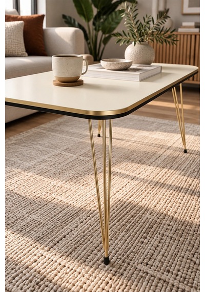 Sulorahome Gold Krem Orta Sehpa
