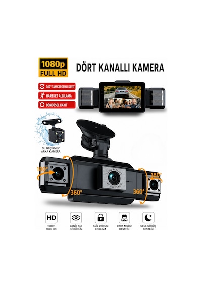 Sy 9728 4 Kameralı Full Hd 1080p Wifi Araç İçi Kamera Seti