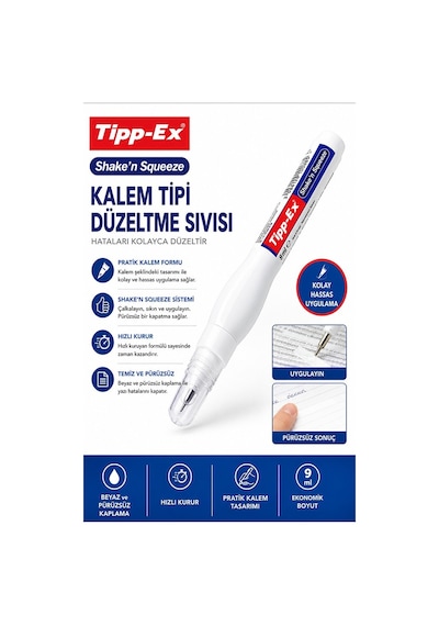 Sıvı Silici Daksil Ve Kalem Daksil 1 Adet Tipp-ex Fırçalı Sıvı Düzeltici Daksil Yazı Düzeltici Okul Ofis Büro