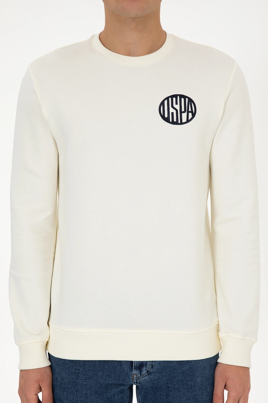 U.S. Polo Assn. Erkek Regular Fit Bisiklet Yaka Krem Sweatshirt 50308717-VR256