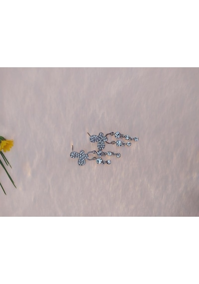 Vintage Otantik Sevimli Sallantılı Anadolu Kelebek Swarovski Taşlı Küpe Çok Renkli