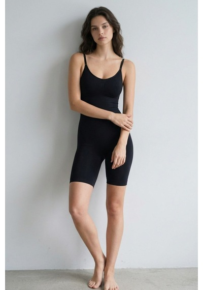 Kadın Bel Bacak Sıkılaştıran Siyah Full Body