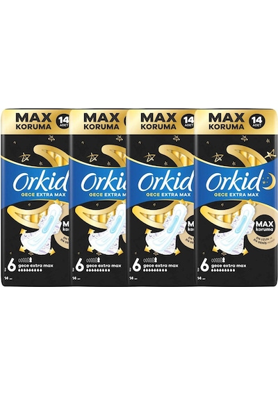Orkidhijyenik Ped Ultra Gece Ekstra Max 14' Lü 4 Adet
