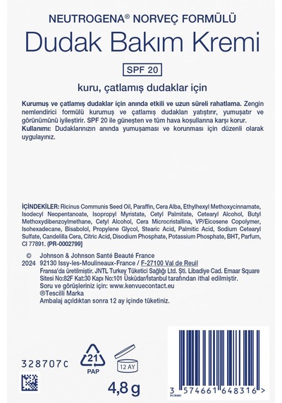 Neutrogena Besleyici Bakım Kremi 300 ML + Dudak Bakım Kremi 9 G + El Kremi 75 ML