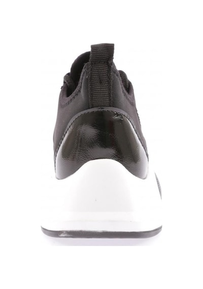 Dgn 1013-22y Kadın Bağcıklı Yan Sılver Taşlı Strech Kalın Taban Sneakers Ayakkabı 1013-2026-R1534 Siyah
