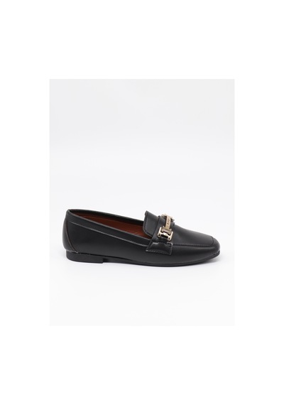 Nesilshoes Nesil Shoes Ypr C07 Siyah Tokalı Kadın Babet