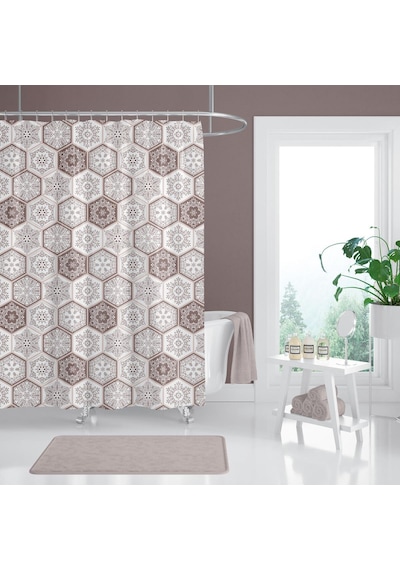 Zethome Tropik Banyo Duş Perdesi 2345 Çift Kanat 2x120x200 Çok Renkli
