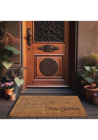 Valerine Life Yaprak Dökümü Ağaç Temalı Hoş Geldiniz Kapı Önü Paspası 45x70cm