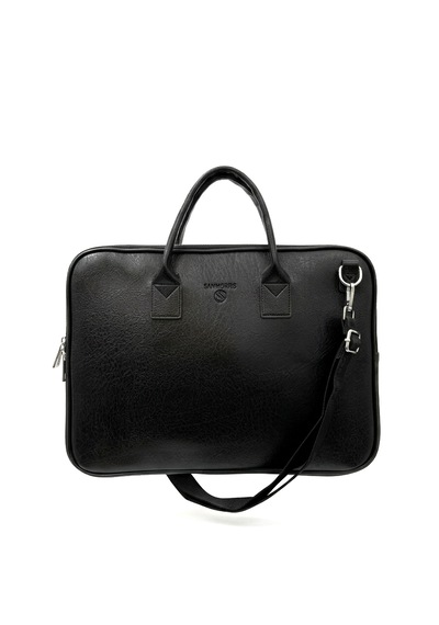 Sanmorris Unisex 15.6 İnç Uyumlu Suni Deri Darbe Korumalı Laptop Ve Evrak Çantası 1446 Siyah
