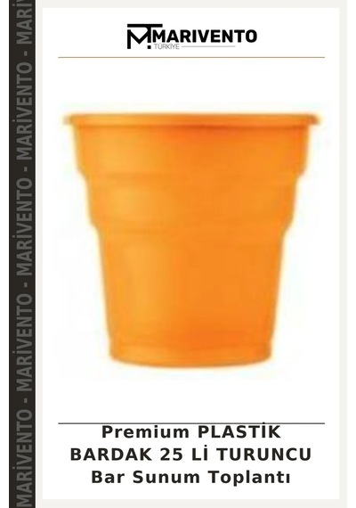 Premium Plastik Bardak 25 Li Turuncu Bar Sunum Toplantı