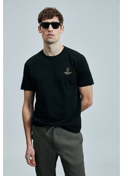 Lufian Erkek T Shirt 111020263 Siyah Siyah