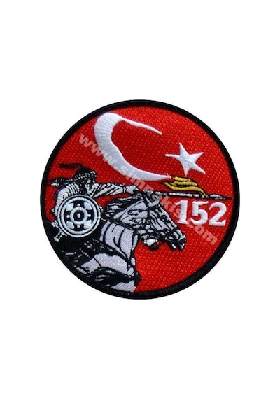 152 Filo Akıncı Nakış Işleme Arma Peç 9,5X9,5 Cm Bej