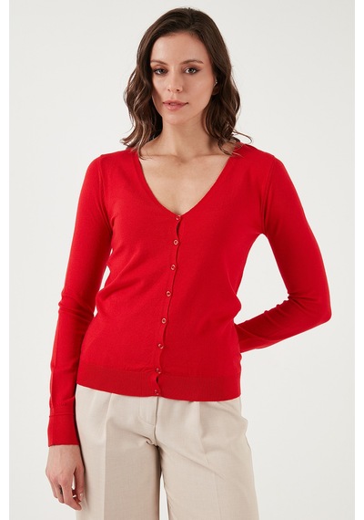 Fashion Friends Bayan Hırka 24k0781k1 Kırmızı Kırmızı
