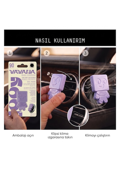 Vavana Jooy Araba Klima Kokusu 6'lı Set, 90 Gün Etkili Oto Kokusu Iris Poudre