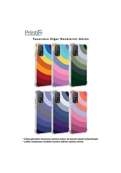 Tecno Camon 18 Uyumlu Köşe Korumalı Renk Cümbüşü A Tasarımlı Şeffaf Silikon Kılıf