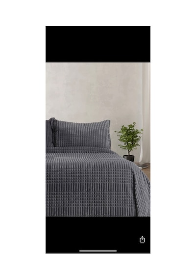 Merinos Gündüz Perde Modernline 3 Parça Çift Kişilik Yatak Örtüsü Çeyizlik Günlük Antrasit