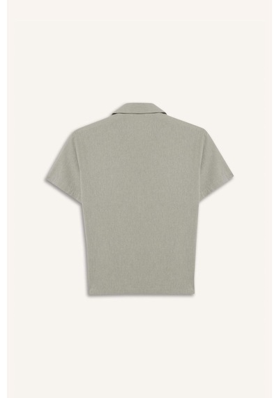 DeFacto Erkek Çocuk Oversize Geniş Kalıp Polo Yaka Müslin Kısa Kollu Gömlek E3314A825HSGN1123