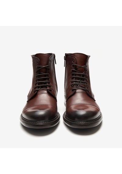 Legno Bot Erkek 9824 Exton Soft Lace-up Boot With Side Zip Kahverengi