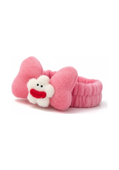 Caş Dekorasyon Fuşya Renk Canavar Figür Peluş Saç Bandı Pembe