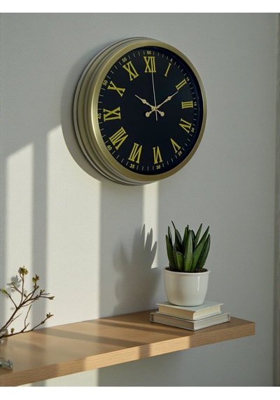 40 Cm Metal Vintage Roma Rakamlı Duvar Saati Eskitme