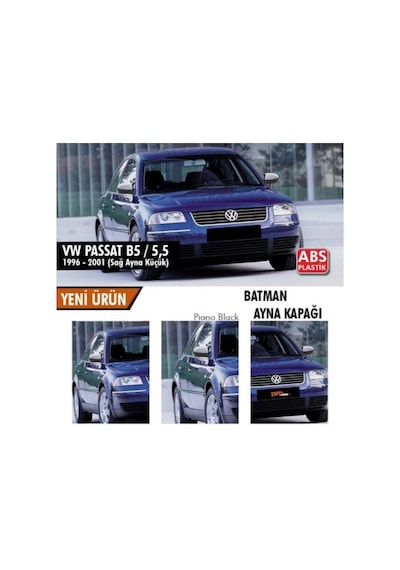Vw Passat B5-5.5 1996-2001 Batman Yarasa Ayna Kapağı Piano Black