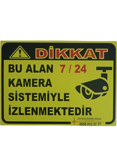 Dijital Baskılı Bu Alan Kamera İle İzlenmektedir Uyarı Levhası
