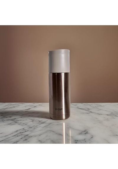Stainless Steel Bardaklı Kayışlı 350 Ml Günlük, Şık, Modern, Hediyelik Termos Bronz Genel