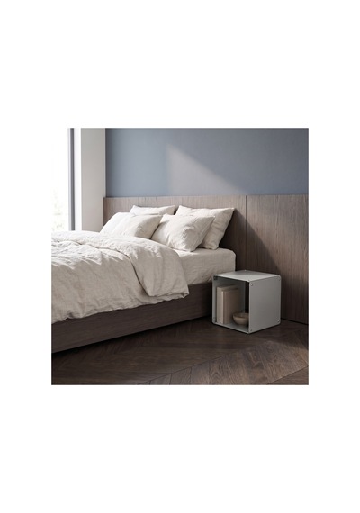 Node Metal Yan Sehpa Modüler Küp Tasarım Açık Raflı Tekli Modül 32x32x32 Cm Gümüş - 940085810 Gümüş