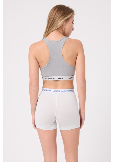 Athleshorts Yüksek Bel Kadın Uzun Boxer Şort-3267 Beyaz