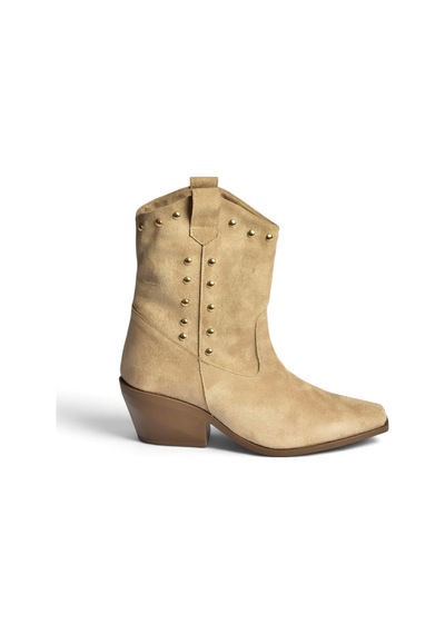 Fox Shoes Z920477302 Vizon Süet Kalın Topuklu Kovboy Model Kadın Bot