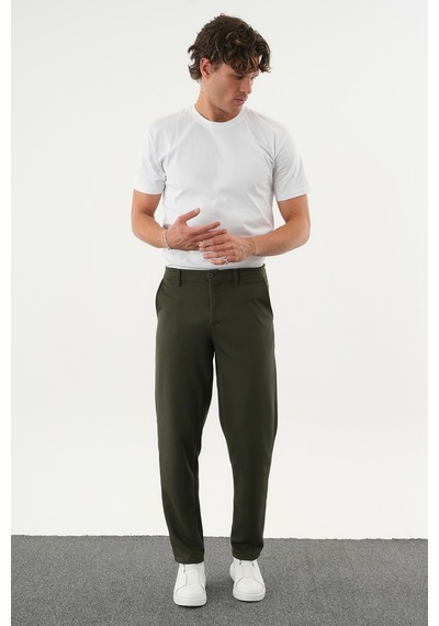 Redline Arden Kışlık Kalın Slim Fit Kemerli Erkek Pantolon Haki
