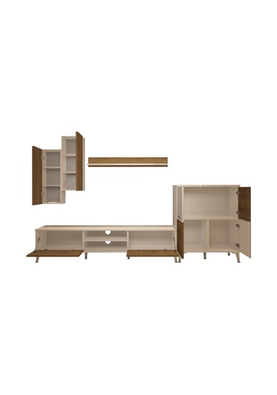Decoraktiv Eko 6 Mdf Dvd Silver Tv Ünitesi Tv Sehpası - Beyaz Pera Beyaz - Meşe
