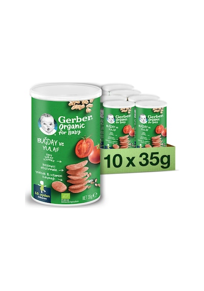 Gerber Organik Buğday Ve Yulaflı Bebek Atıştırmalığı 35G X 10 Adet Çok Renkli