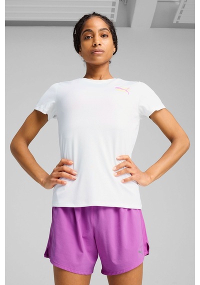 Puma Graphıcs Runnıng Illustra Beyaz Kadın Kısa Kol T-shirt Beyaz
