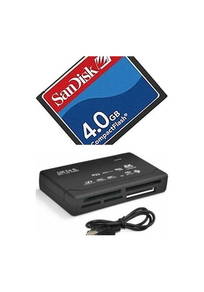 4 Gb Compact Flash Sandisk  Hafıza Kartı - Usb 2.0  Cf Kart Okuyucu