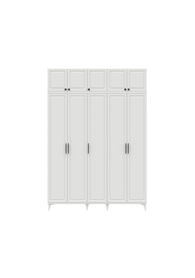 Guneystore Milas 5 Kapaklı Komple Mdf Ayaklı Yüklüklü Gardırop