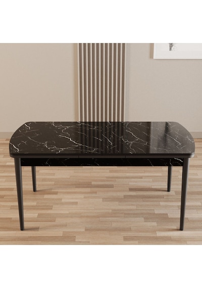 Merona Siyah Mermer 80x132 Mdf Ahşap Ayaklı Açılır Mutfak Masası, Yemek Masası, Salon Masası Siyah Mermer Merona Siyah Mermer 80x132 Mdf Ahşap Ayaklı Açılır Mutfak Masası, Yemek Masası, Salon Masası Siyah Mermer