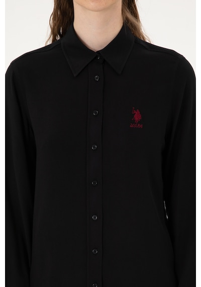 U.S. Polo Assn. Kadın Siyah Uzun Kollu Gömlek 50316429-VR046