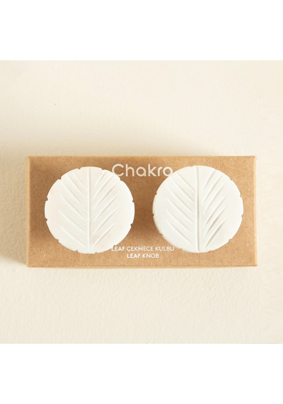 Chakra Leaf 2 Li Çekmece Kulbu Beyaz