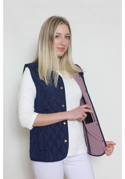 CottonCool Kadın Kapitone Yelek Lacivert