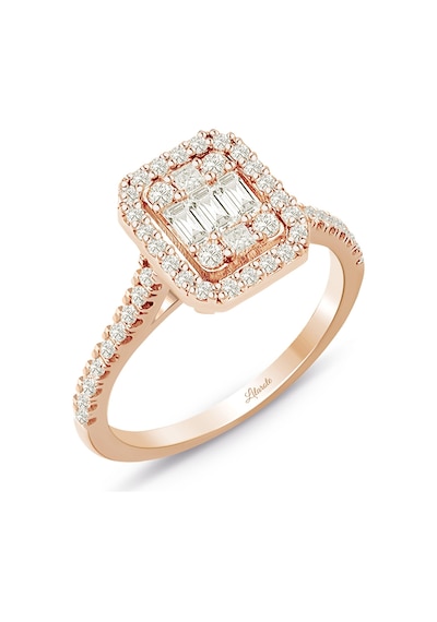 0.60 Ct Baget Kare Tektaş Yüzük Rose Gold