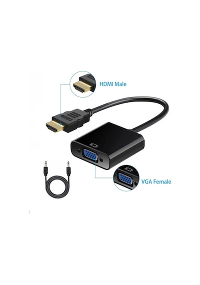 Hdmı To Vga Kablo Çevirici Dönüştürücü + Ses - Hdmi To Vga Kablo (551664582)